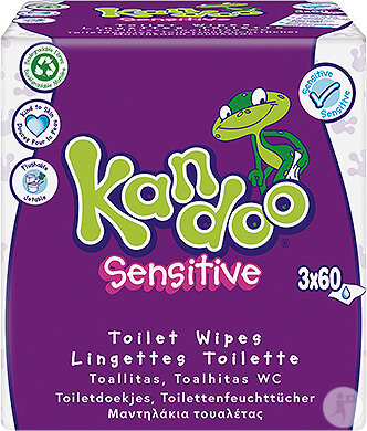 Kandoo Sensitive Lingettes Humides 3x60 Pièces