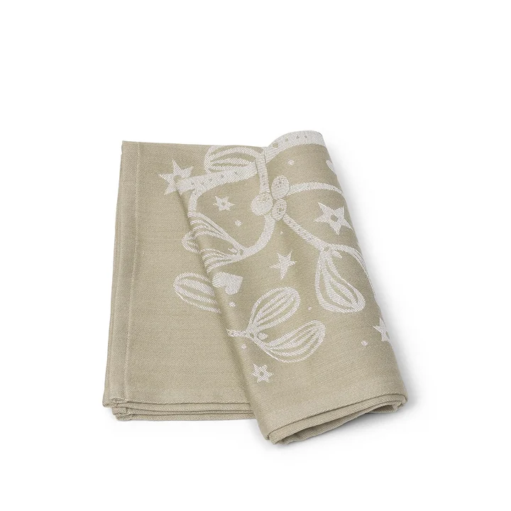 Ferm Living - Mistletoe Geschirrtuch, dark green