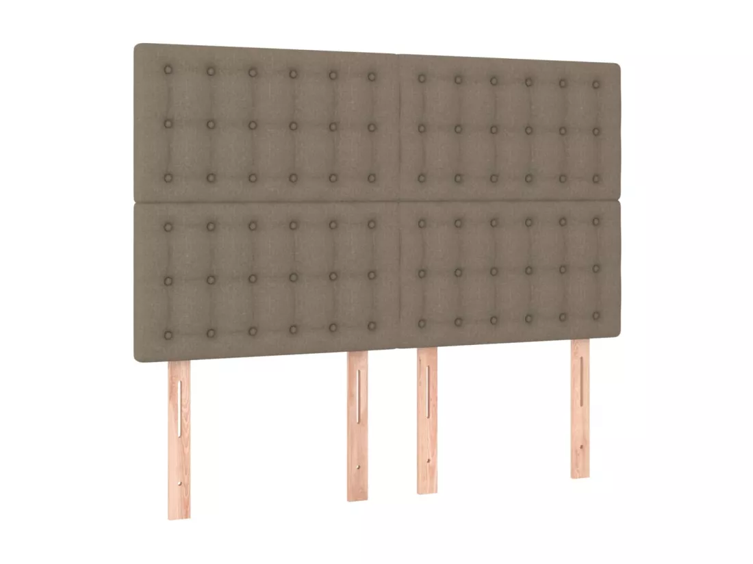 Sommier tapissier avec matelas et LED Taupe 140x190 cm Tissu