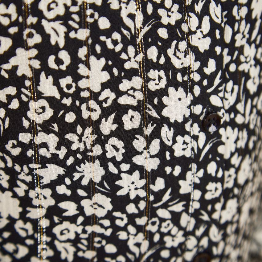 Robe en viscose imprimé fleuri pour fille - Noir
