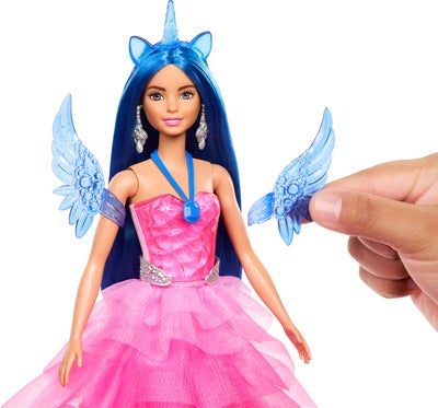 Barbie Sapphire Dukke med Blått Hår & Enhjørning