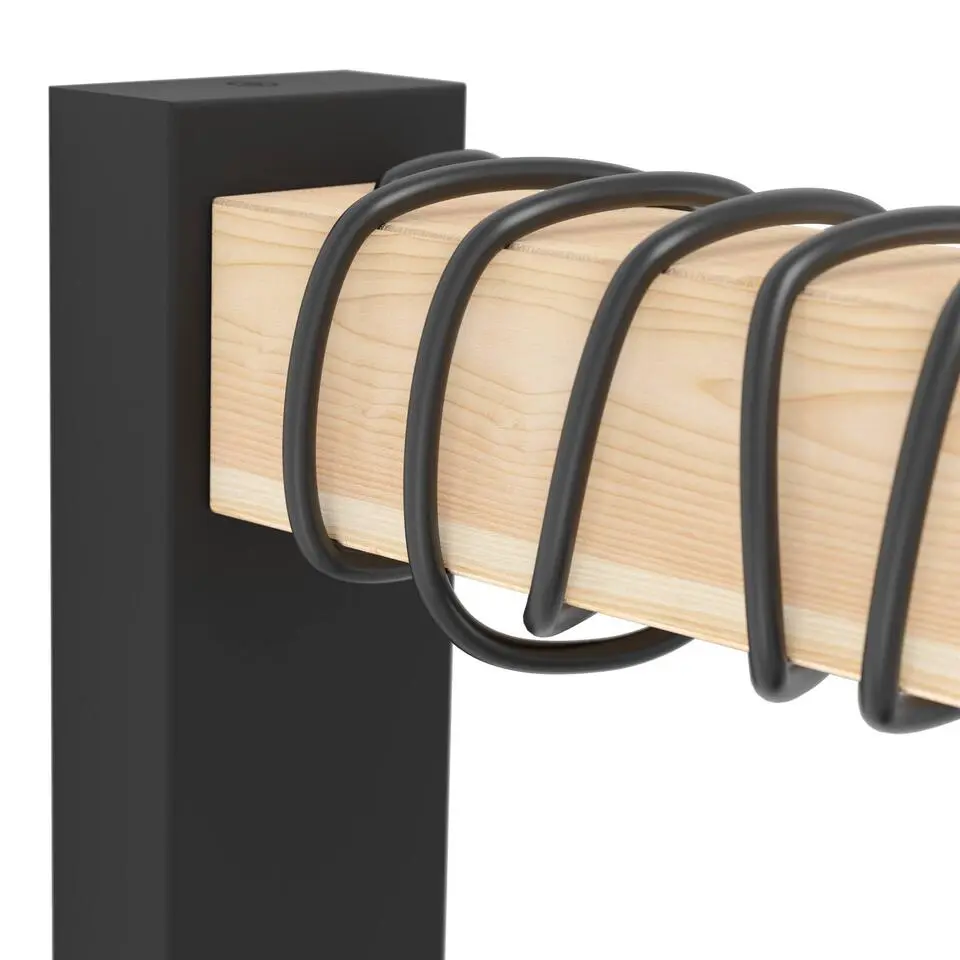 EGLO Townshend Wandlamp - E27 - 21,5 cm - Zwart/Bruin