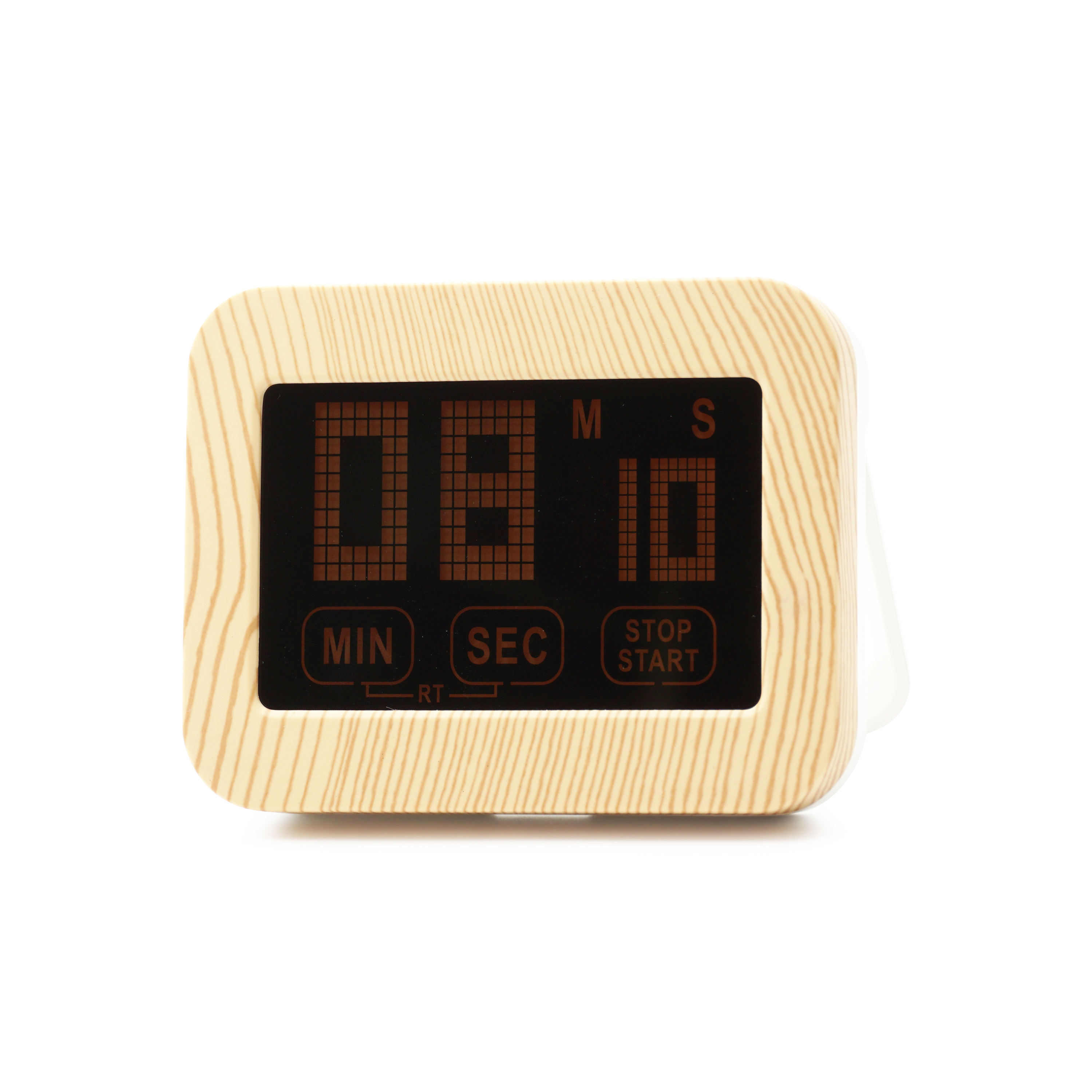 Magnetischer Küchenwecker Timer Eieruhr mit Touchscreen   Beleuchtung (60x36mm) - Braun