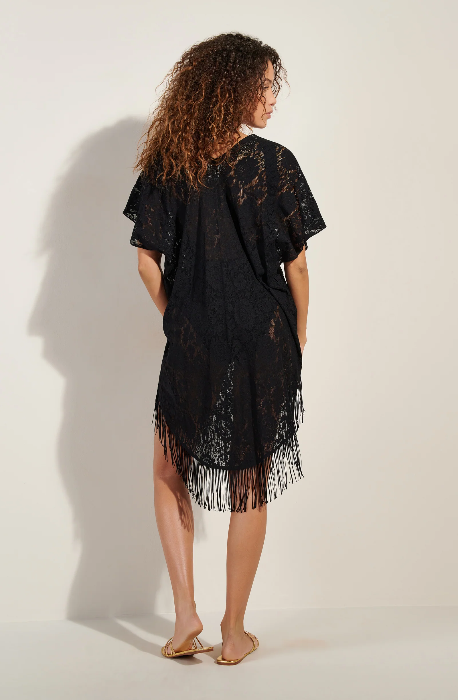 jesse Tunique poncho en dentelle noir Noir