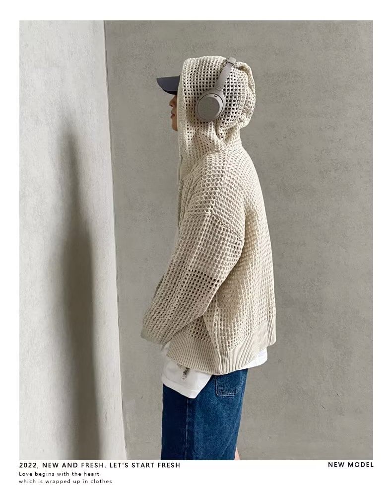 Dukakis - Geperforeerde cardigan met capuchon