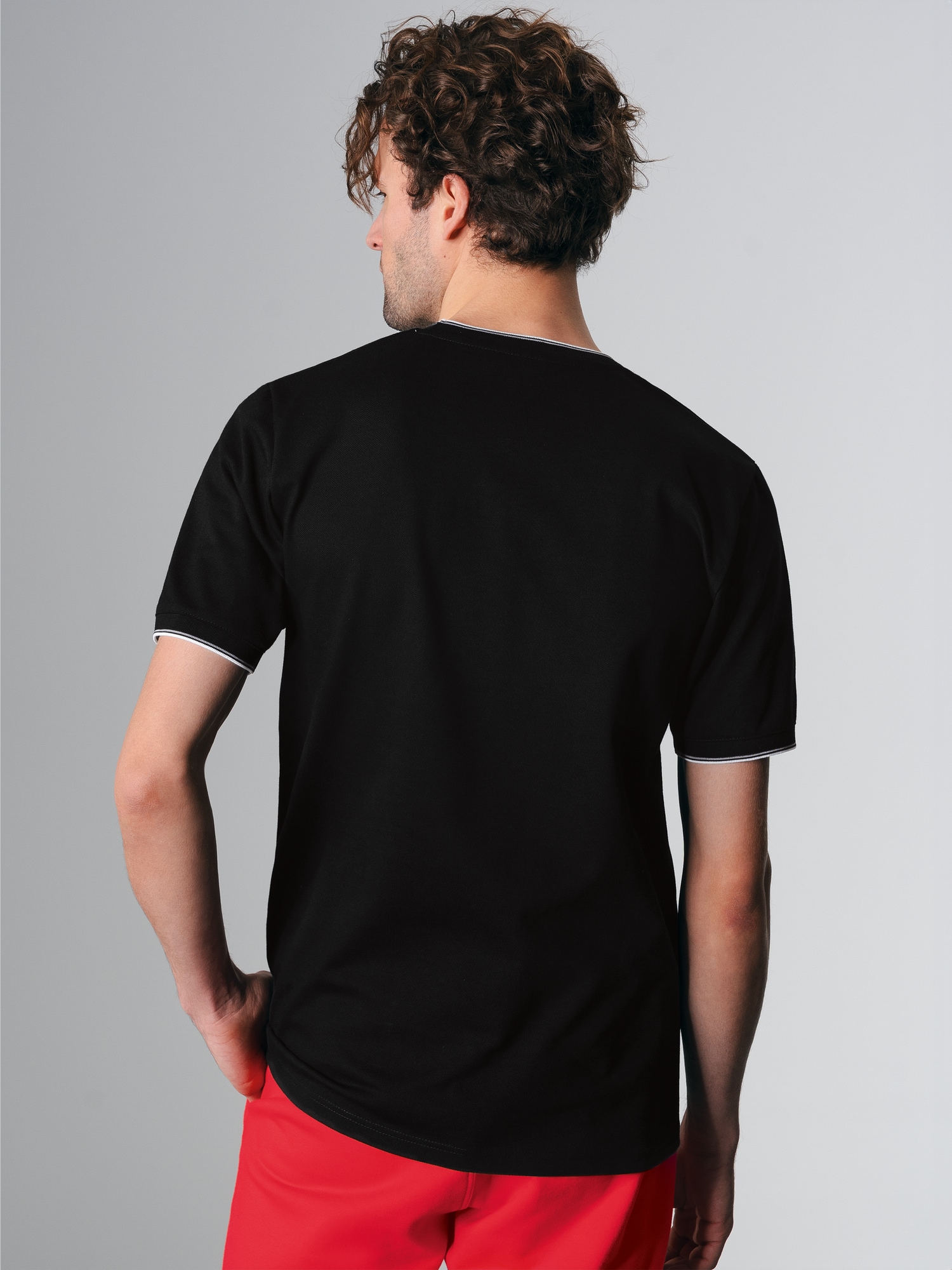 T-Shirt in Piqué-QualitätSchwarz