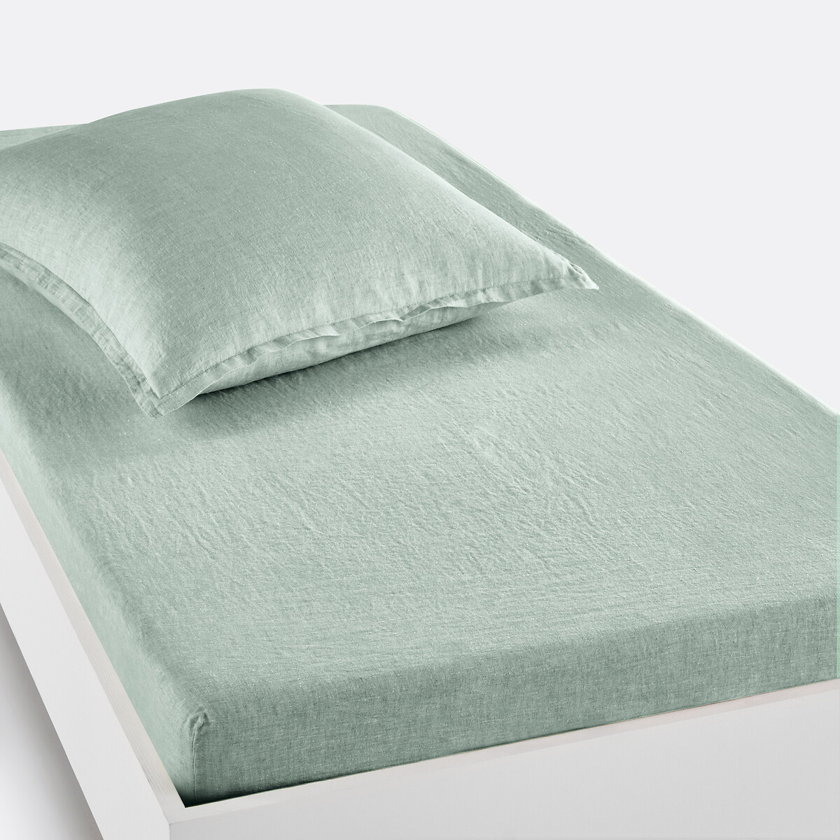 LA REDOUTE INTERIEURS<br>Lençol justo de linho lavado, bainha 30 cm, Linot