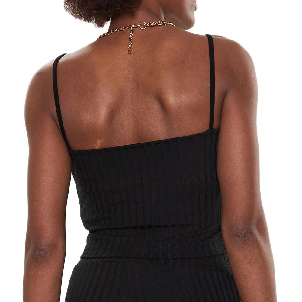 Calvin Klein Jeans Top Noir Femme Calvin Klein Jeans Rib Cropped Strappy