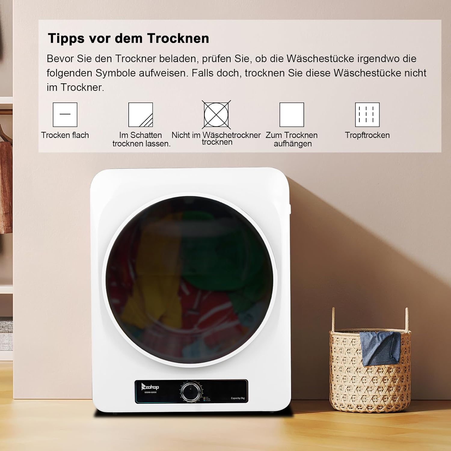LEADZM Mini Wäschetrockner Elektrischer Trockner Ablufttrockner (GDZ40-520SX)