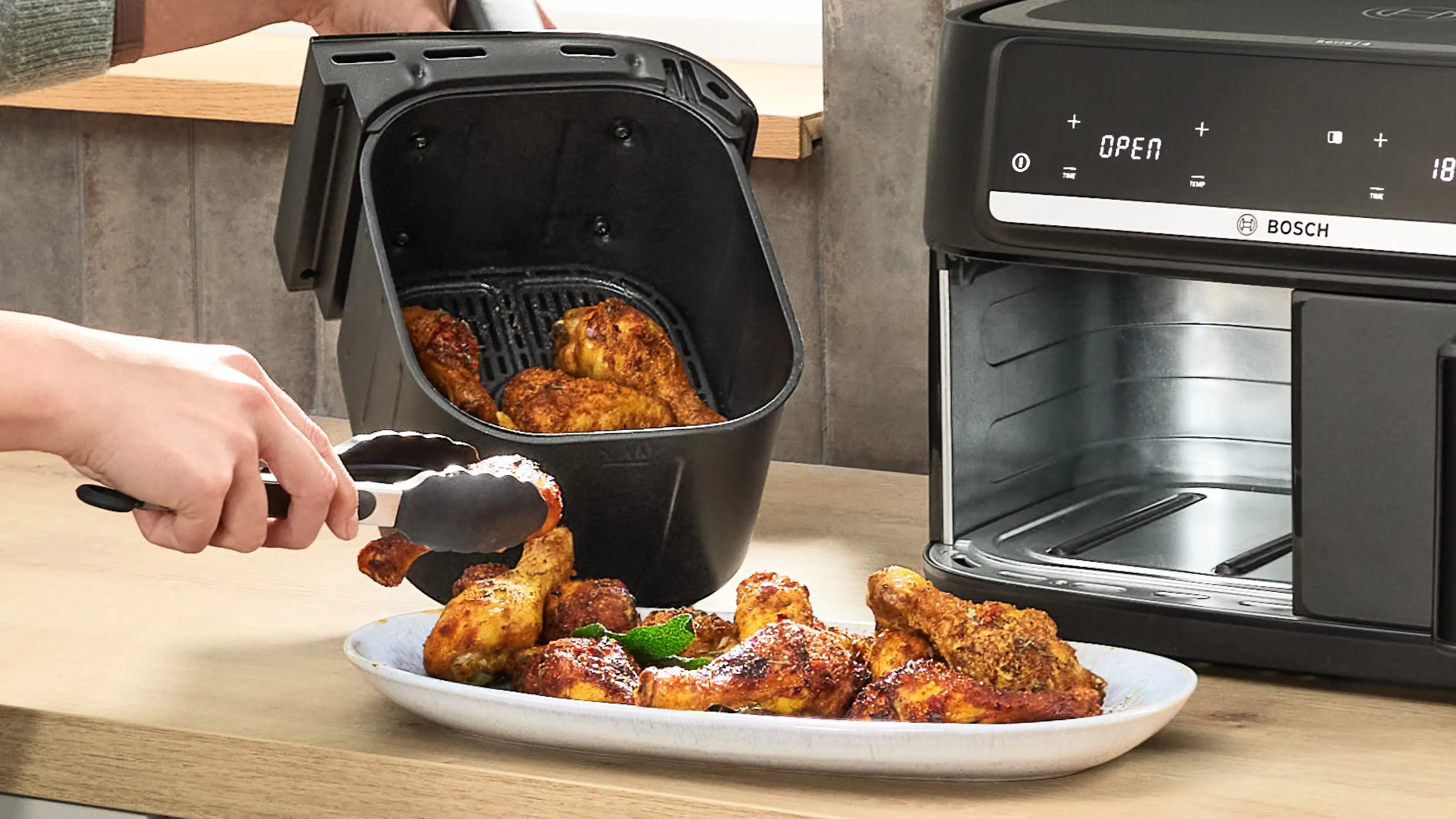 Serie 4 Double Drawer Air Fryer Zwart