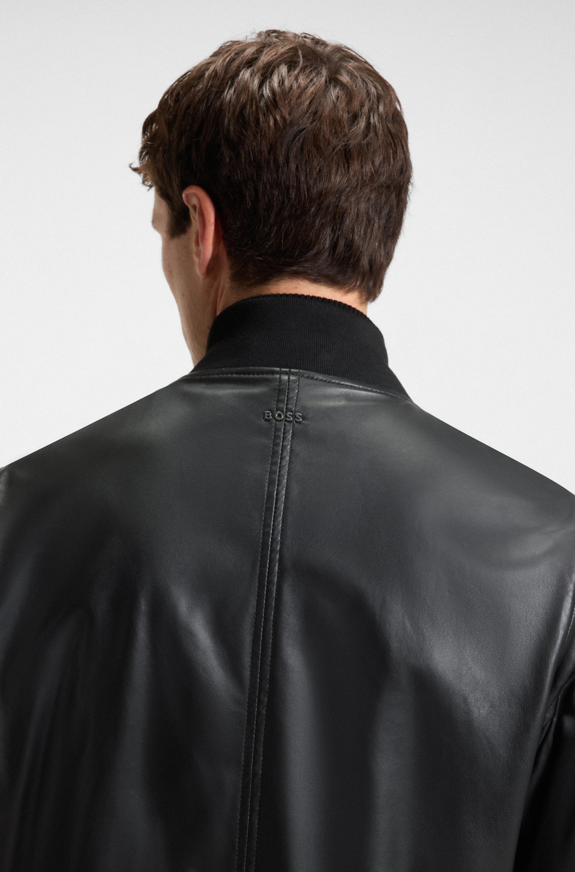 BOSS ORANGE Lederjacke »Jobrice« regular fit, weiches Material