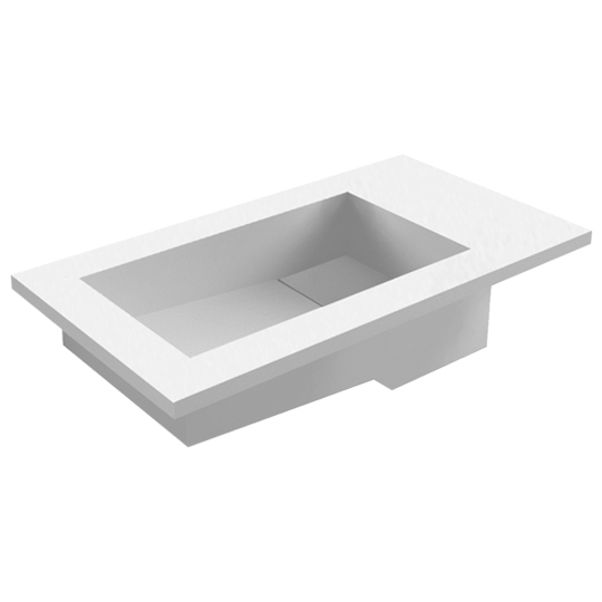 SSI Design Tolmezzo Solid Surface opbouw fontein 40x22x1.2cm mat wit
