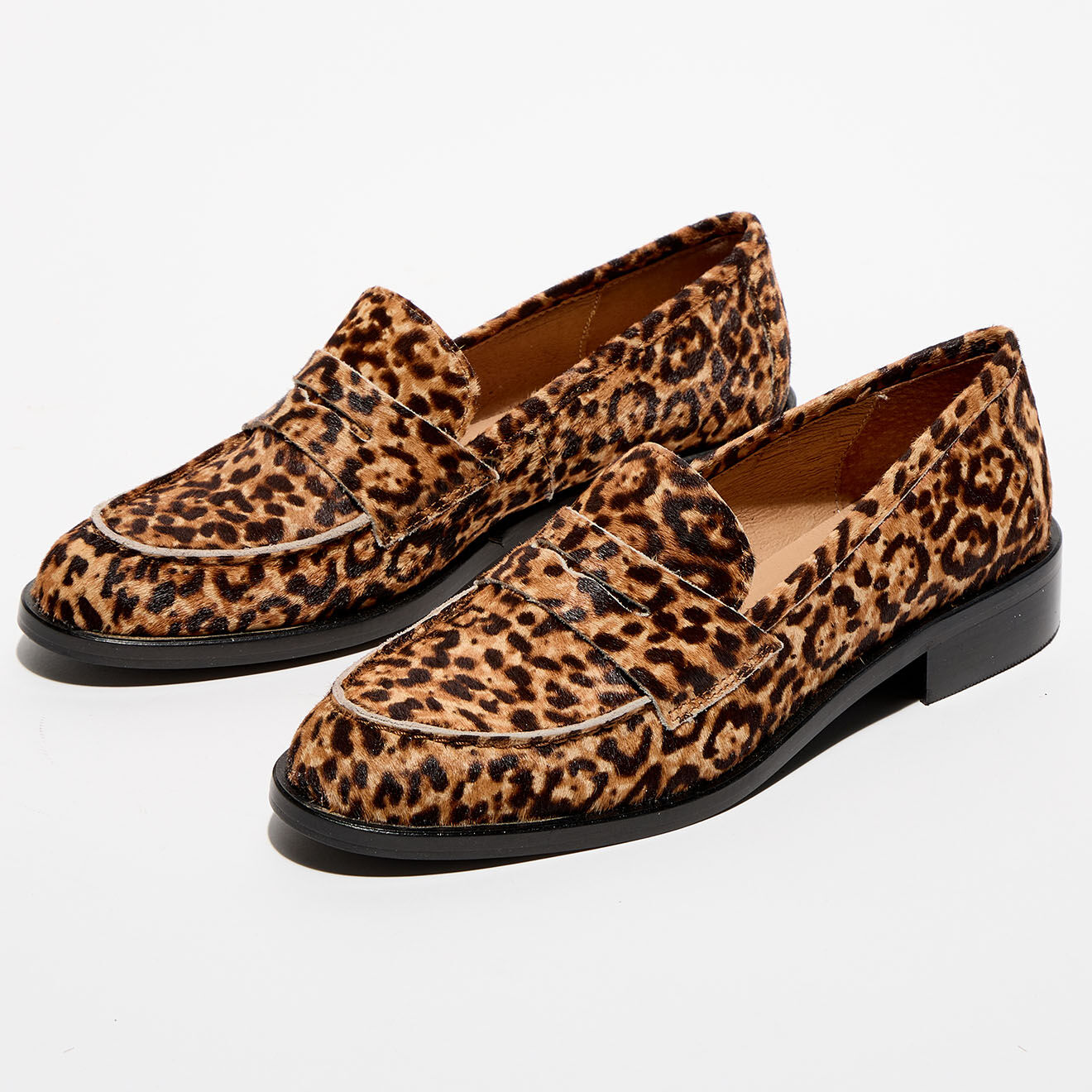 Apologie Mocassins en Cuir façon poulain Juliette léopard