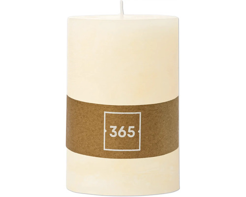 Rustieke pilaarkaars, Ø 10 cm, H 15 cm, paraffine, beige