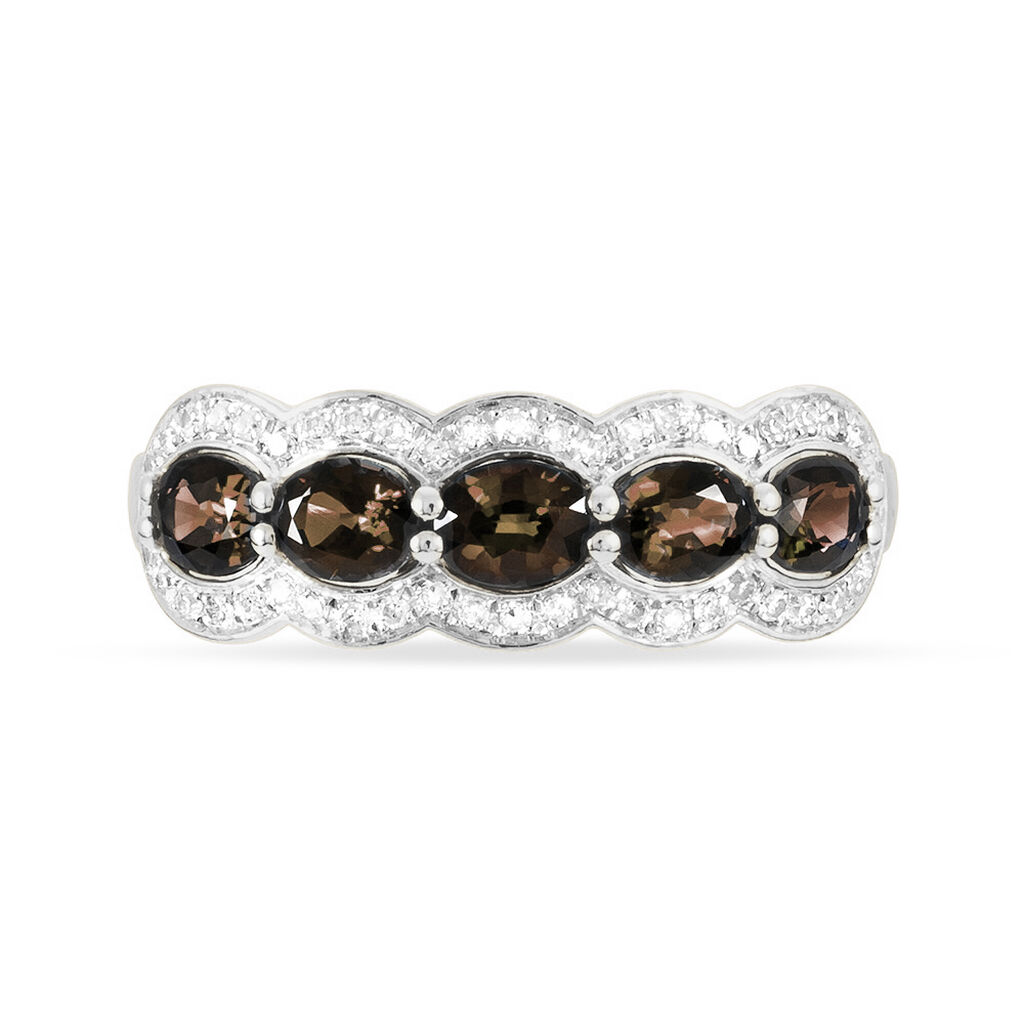 Bague Margaux Or Blanc Quartz Et Diamant