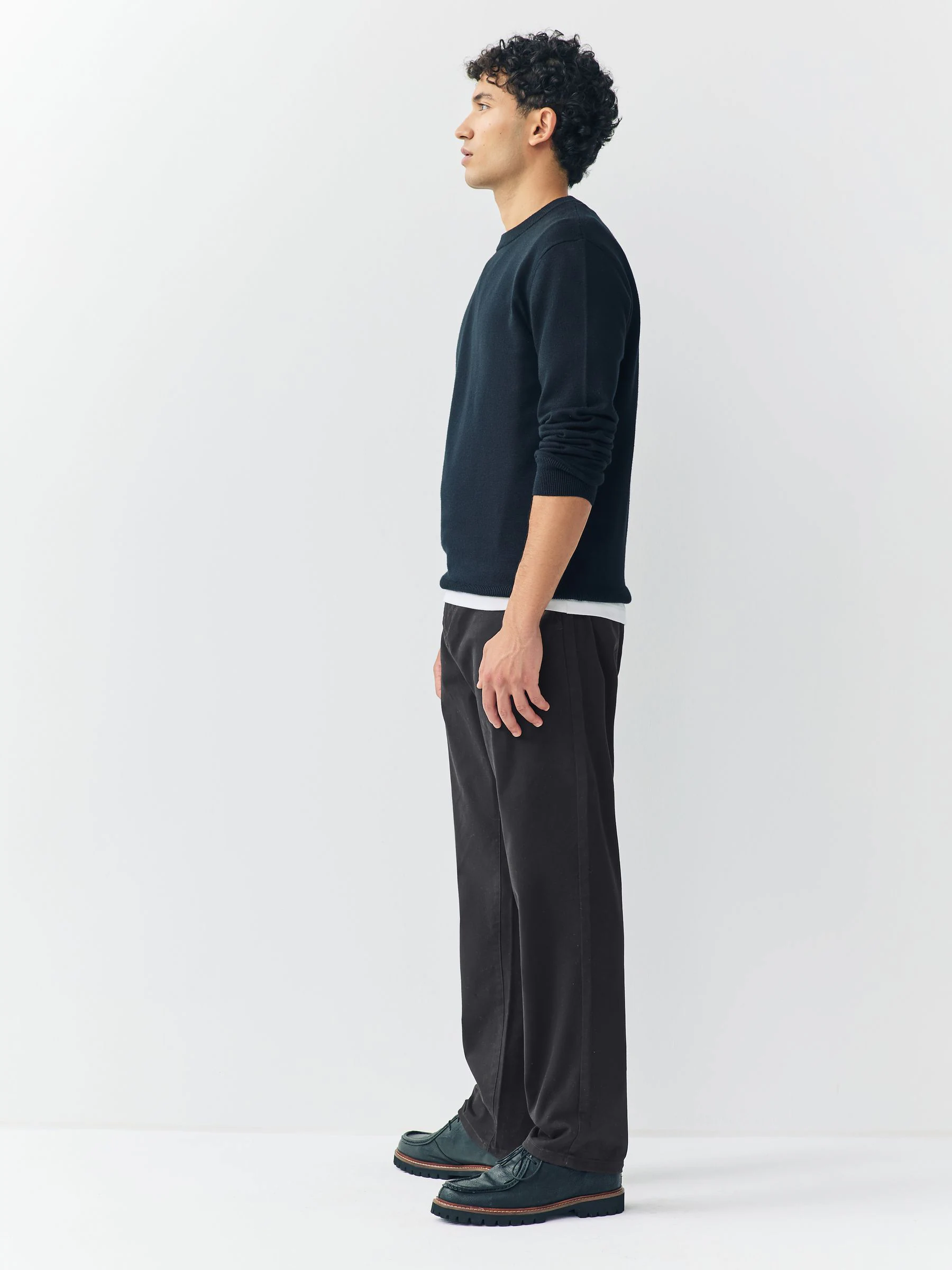 Zwart - Standaard toelopende pasvorm - Stretchy chino