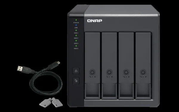 QNAP TR-004 - Harddisk-array - 0 TB - 4 bays (SATA-300) - USB 3.2 Gen 1 (ekstern)