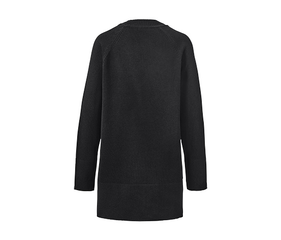 Langer Strickpullover, schwarz