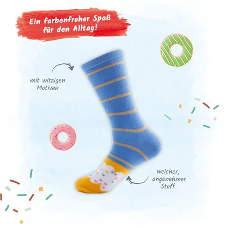 Trötsch Socken Donut, blau, 37 - 42