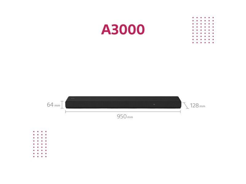 Sony Soundbar HT-A3000 Surround Sound-System für den Fernseher