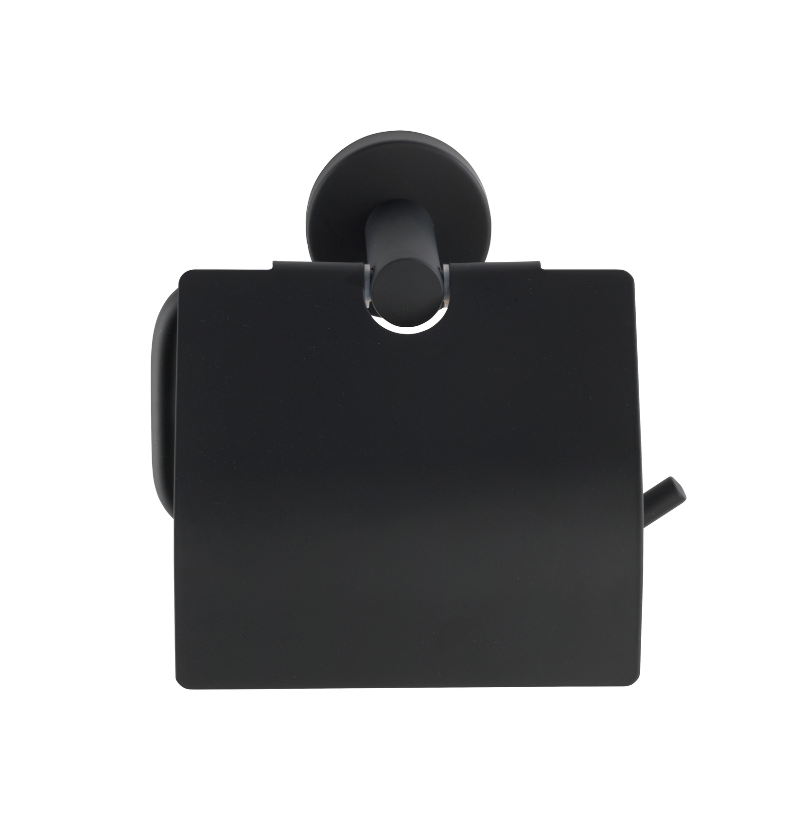 Wenko Bosio toiletrolhouder met deksel RVS zwart mat