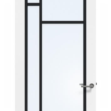 Arne & Bodil binnendeur ABD500 blank glas - wit afgelakt - glaslat diep zwart