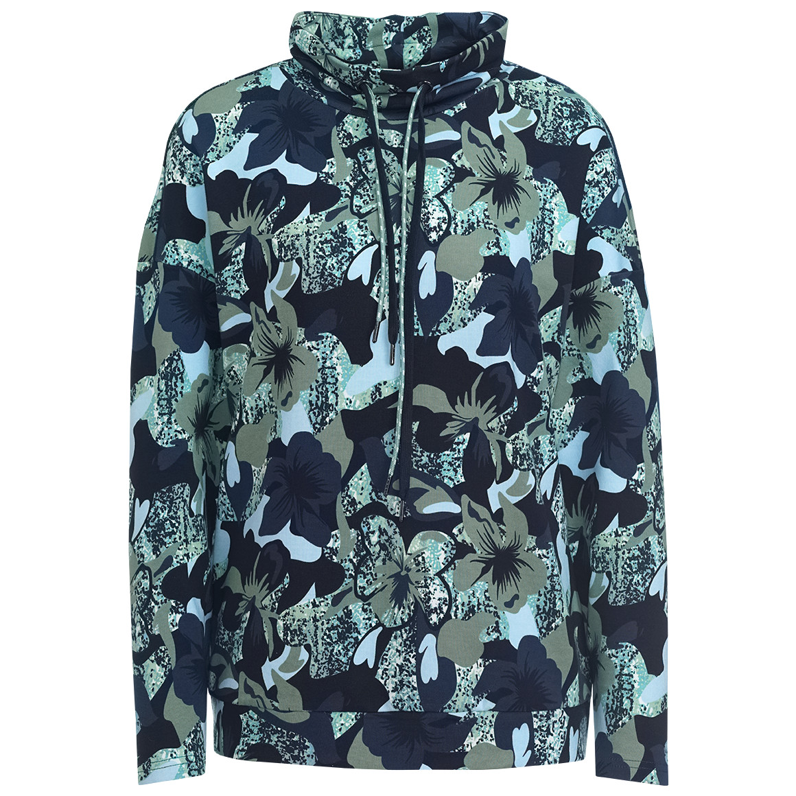 Gina Benotti Damen Sweatshirt mit Stehkragen dunkelblau / hellblau / helloliv