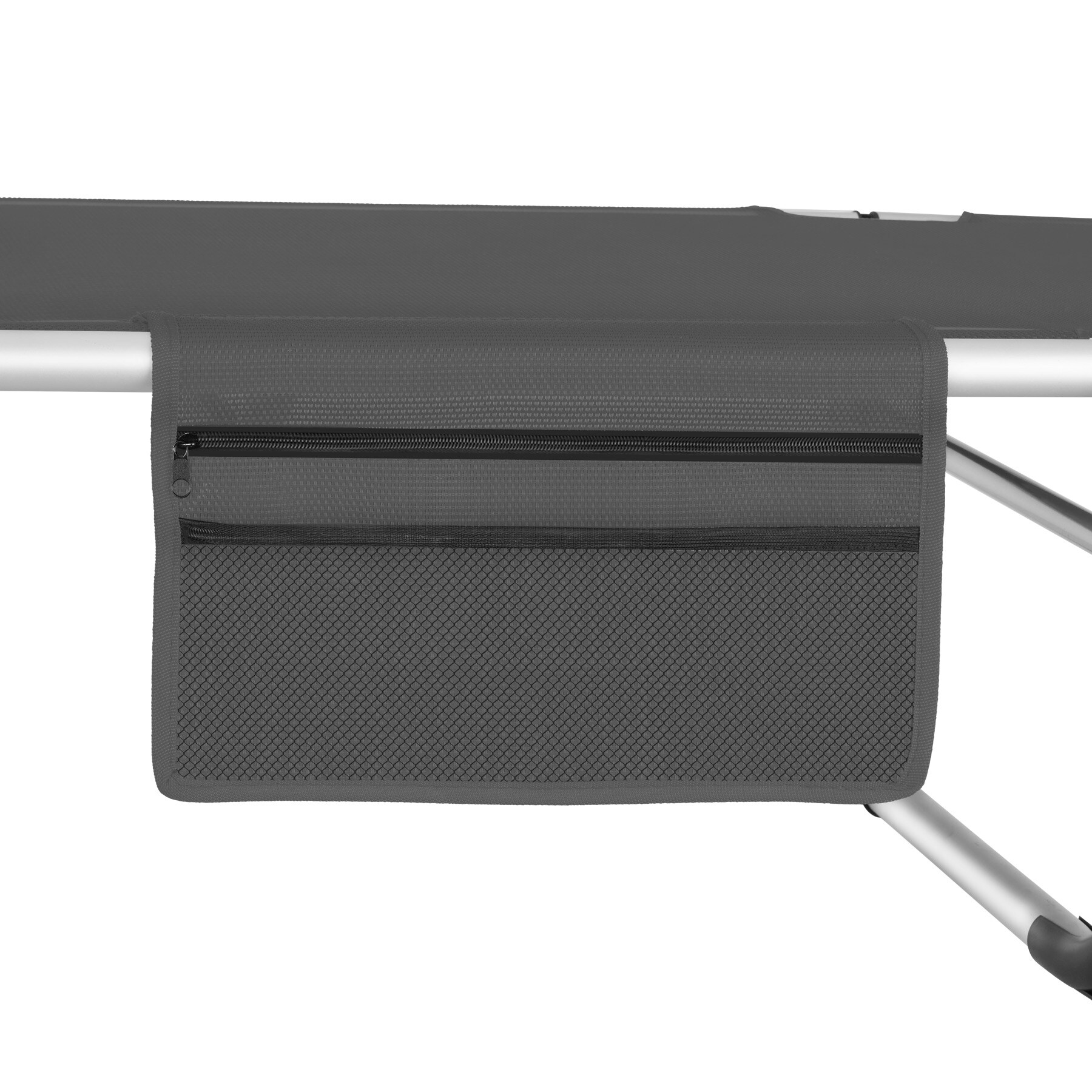 tectake® Sonnenliege, klappbar, mit Kopfkissen, 6-fach verstellbare Rückenlehne, 218 x 60 x 33,5 cm, inkl. Seitentasche