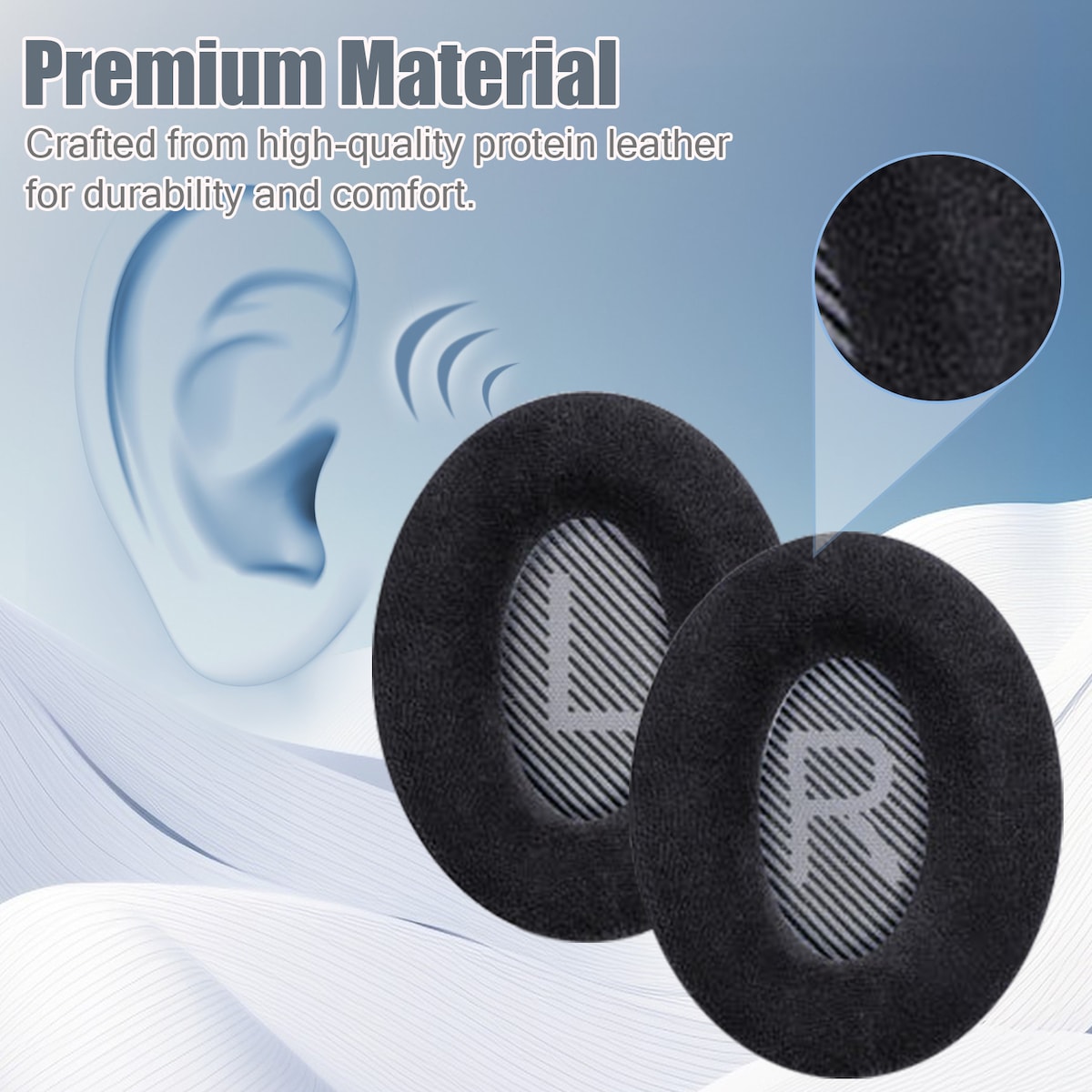 Øreputer for Bose QC35 / QC35-ii, QC25 1/2 Sort