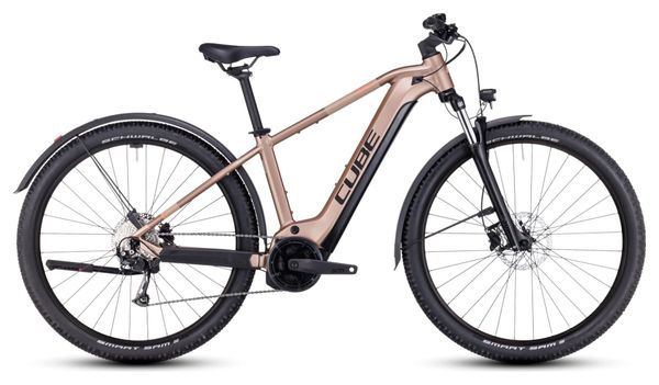 VTT Électrique Semi-Rigide Cube Reaction Hybrid Performance 500 Allroad Shimano Alivio 9V 500 Wh 27.5'' Marron Metallic