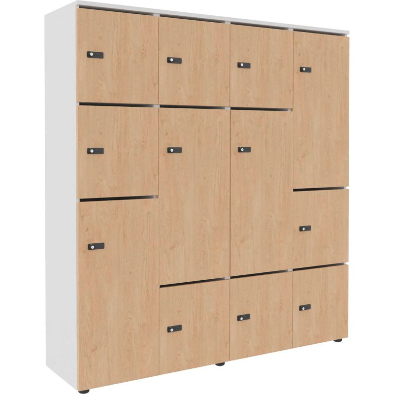 Casier de rangement de bureau Flexycaz 12 cases- 8 portes individuelles + 4 doubles  - L 160 x P 42 x H 173,5 cm + clé pass