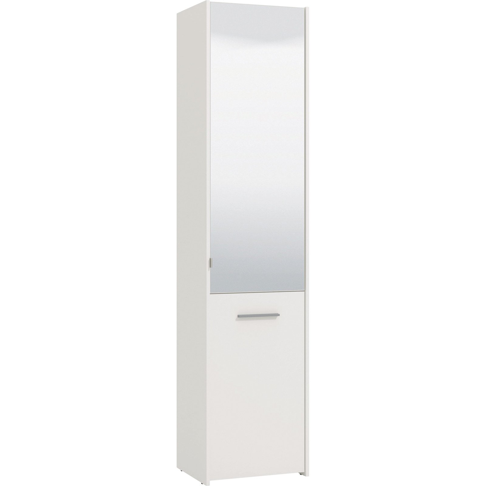 Schuhschrank Menorca Dekor weiss melaminbeschichtet 46,5 x 199 x 37,5 cm, mit Spiegel