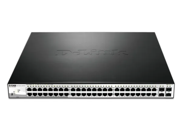 D-Link Web Smart DGS-1210-52MP - Switch - Administreret - 8 x 10/100/1000 (PoE )   40 x 10/100/1000 (PoE)   4 x SFP - desktop, monterbar på stativ - PoE  (370 W)