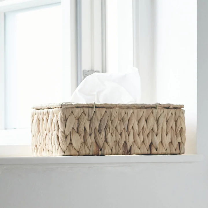 House Doctor - Clean Kosmetiktücherbox, natur / schwarz