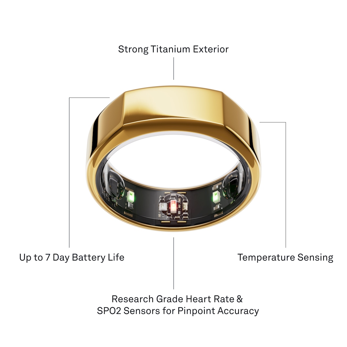 Oura-ring Gen3 Heritage smartring størrelse 6 (Gold)