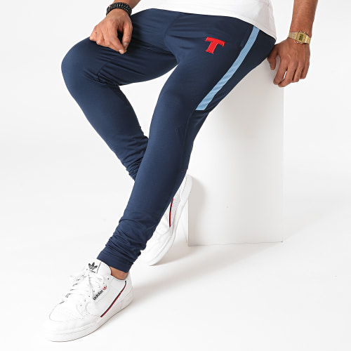 Pantalon Jogging A Bandes Toho Bleu Marine