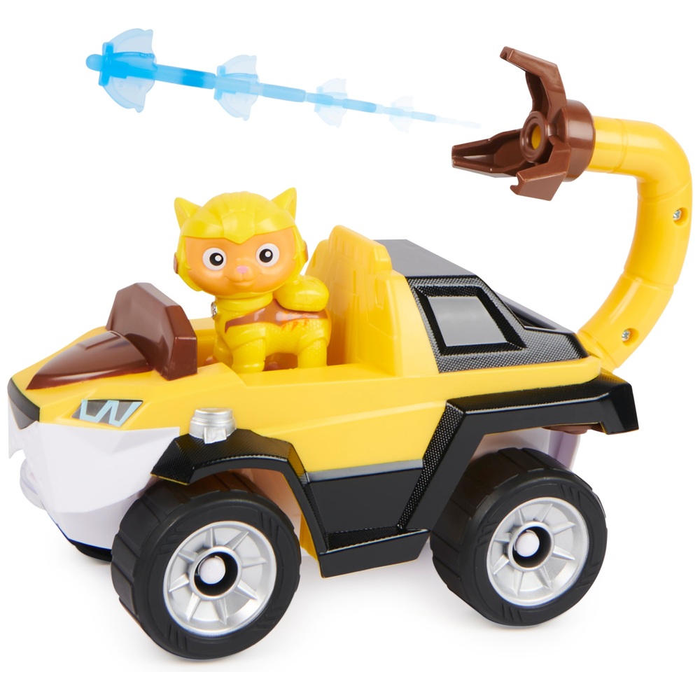 PAW Patrol, Katzen-Pack, Leos verwandelbares Spielzeugauto mit Actionfigur