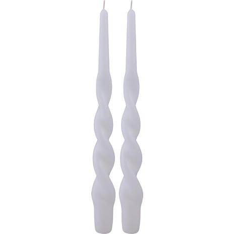Windsor snoede stagelys 28 cm 2-pak - hvid