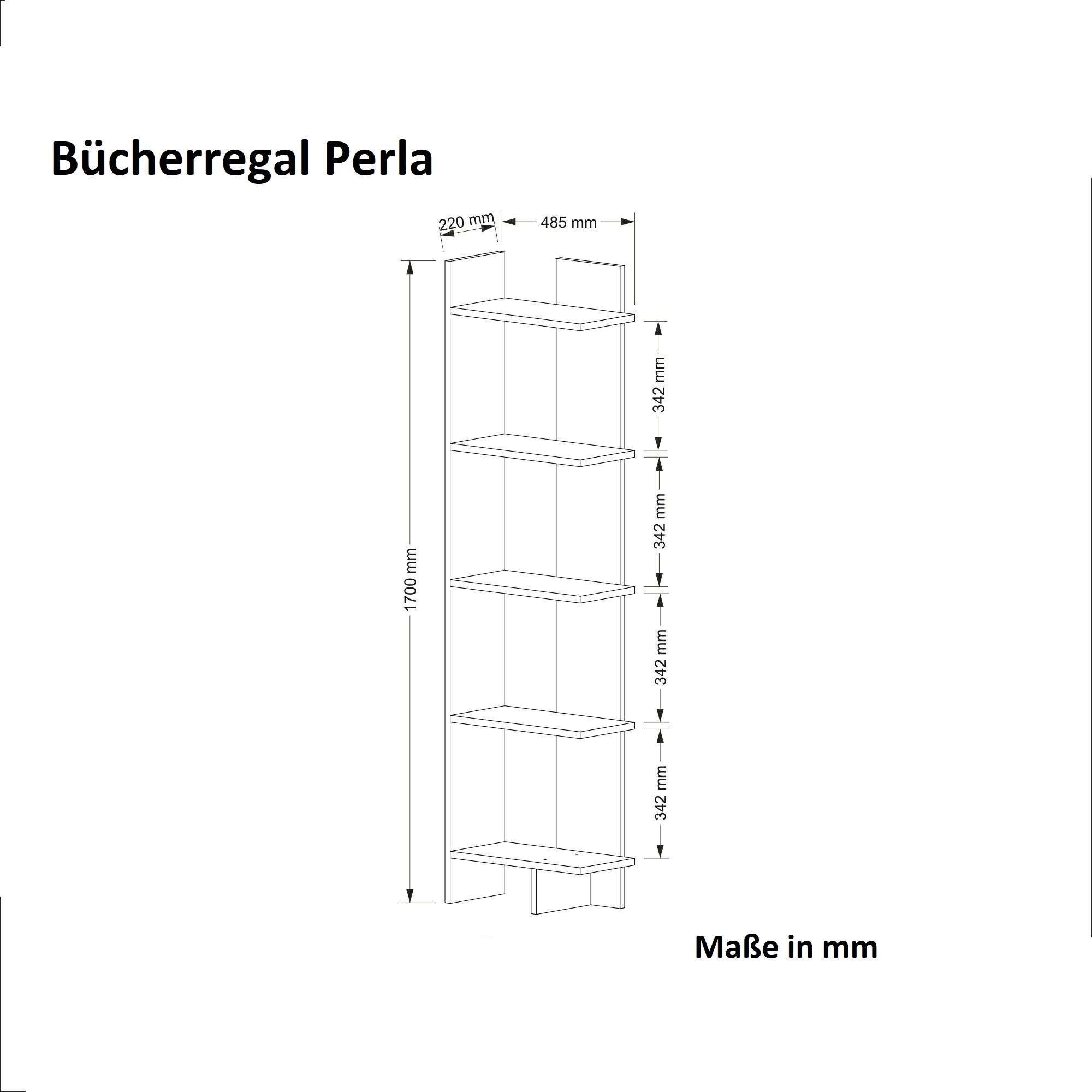 Bücherregal Perla Weiß