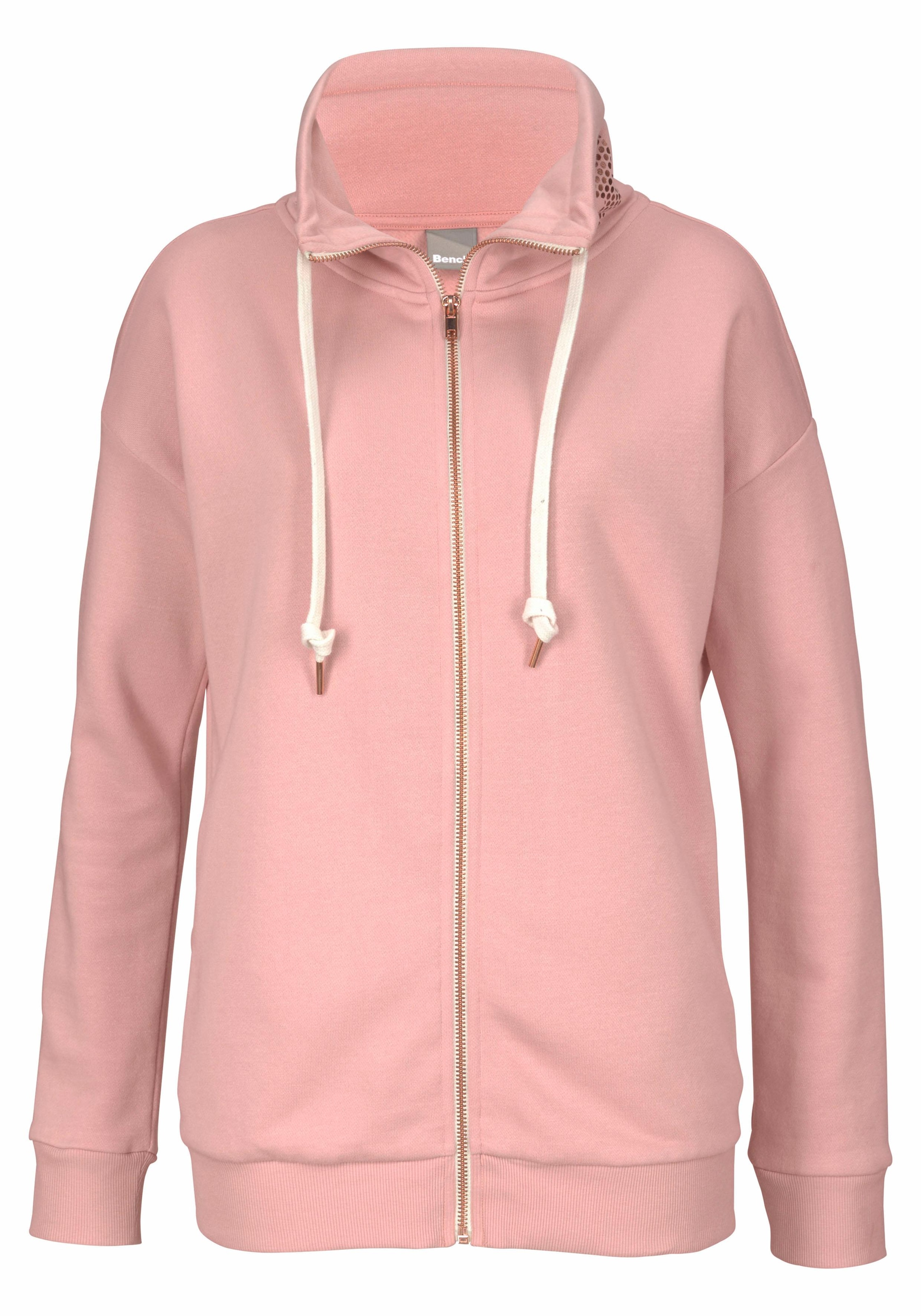 Bench. Sweatjacke , mit Glanzprint am Stehkragen, Loungeanzug