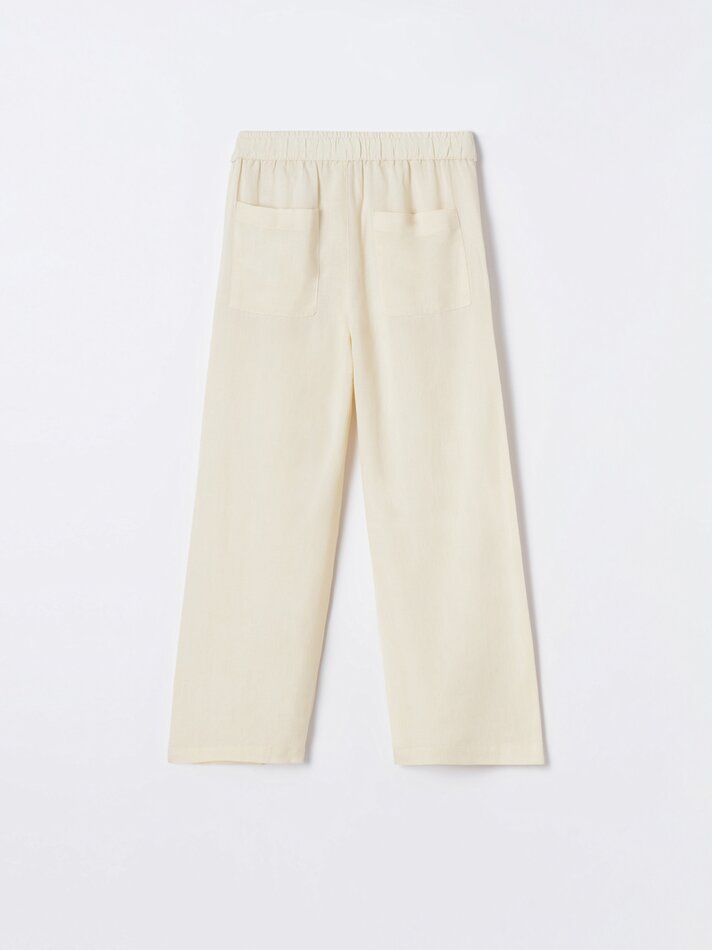 Calça jeans leve de pernas largas - Vanilla