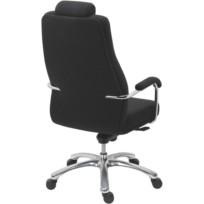 Fauteuil de bureau Extenso forte corpulence assise 24h - dossier haut accoudoirs appui-tête - mécanisme Basculant axe décalé - pieds aluminium