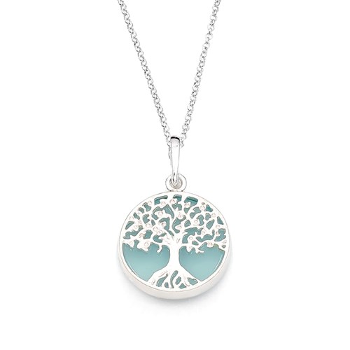 Collier - argent 925 et calcédoine 17mm