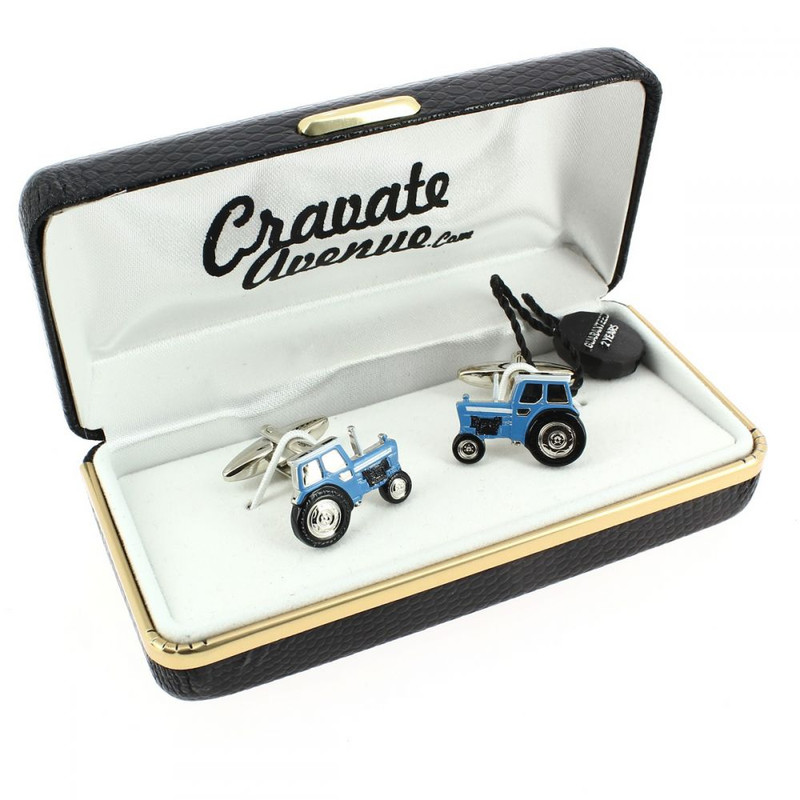 Boutons de manchette, Tracteur bleu