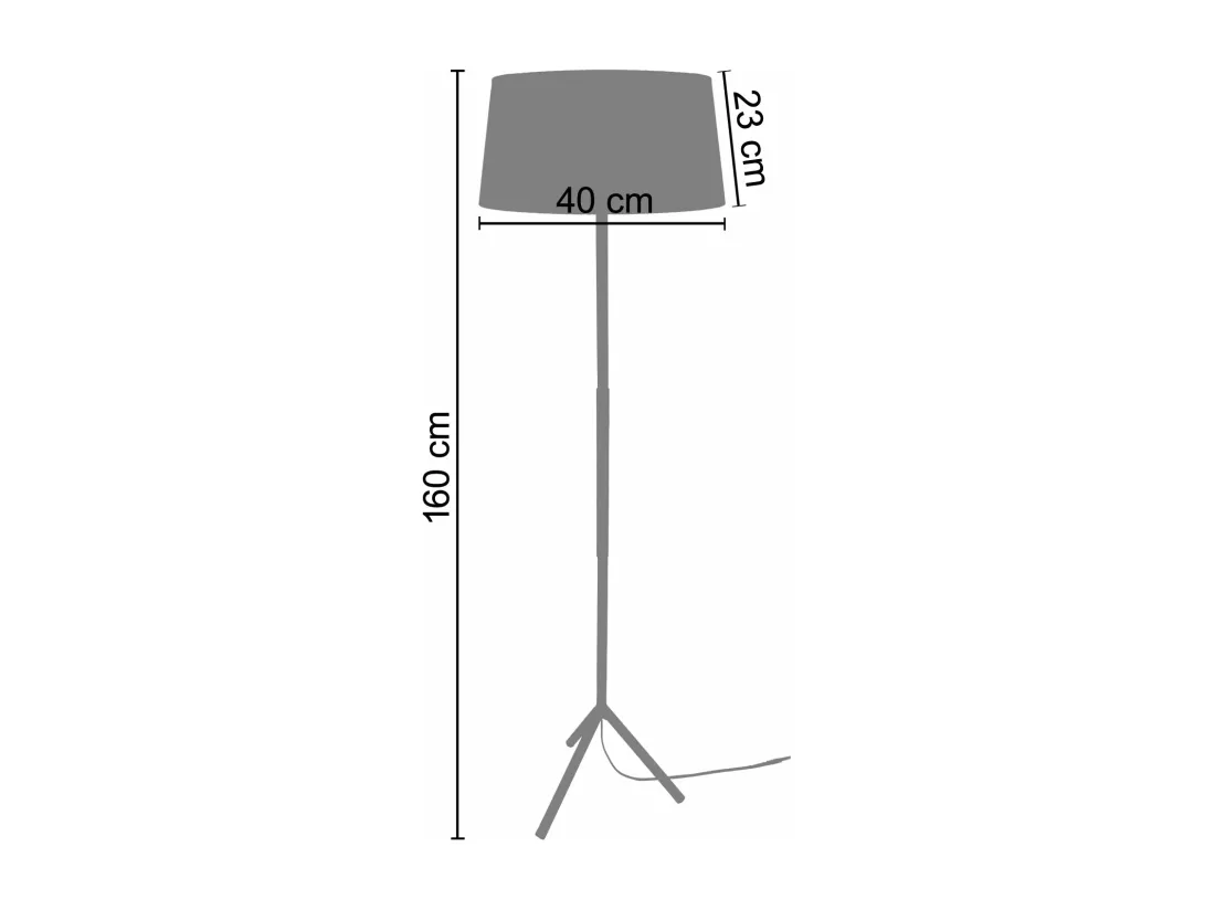 Lampadaire droit métal vert 160 cm.