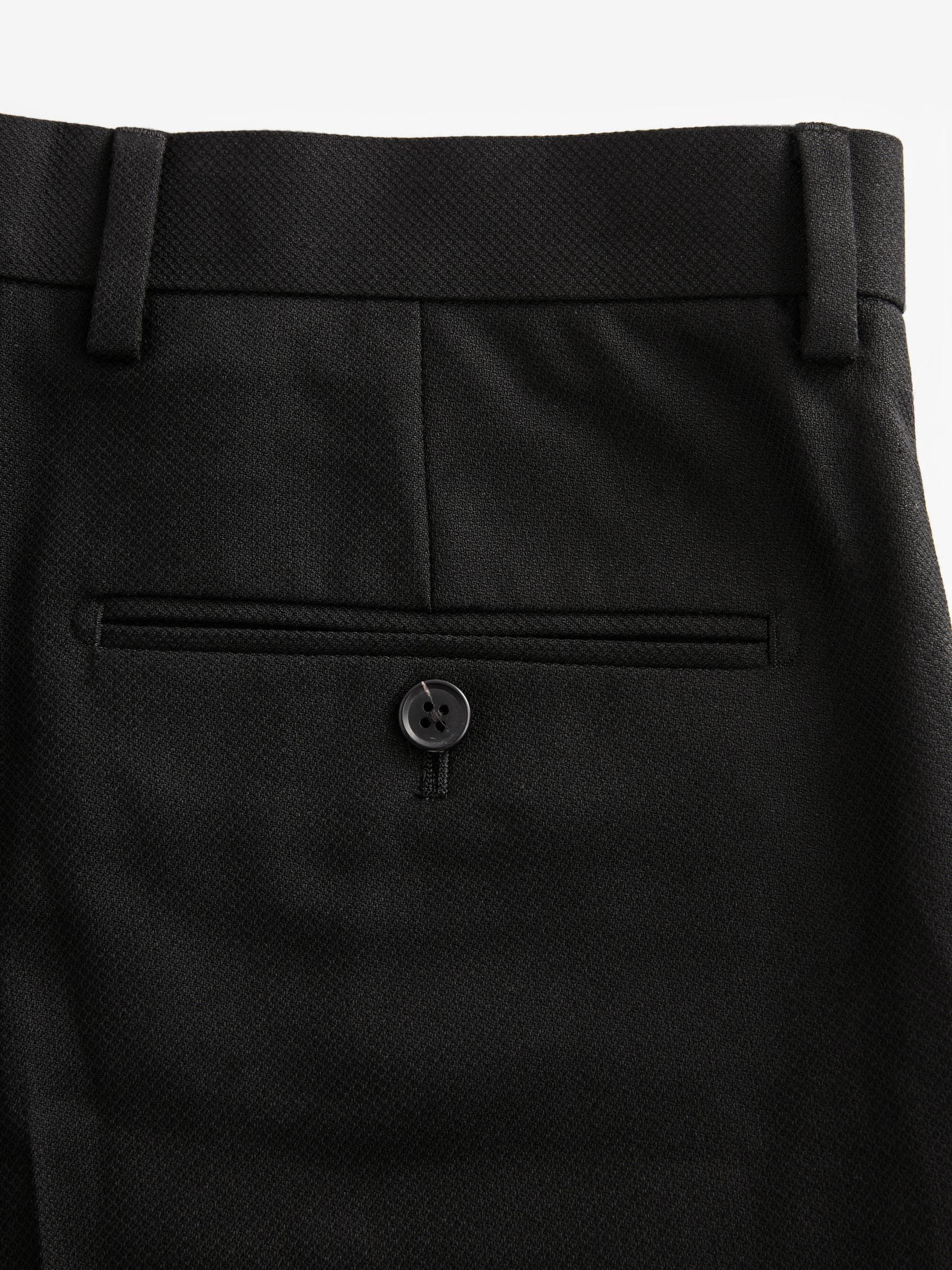 Zwart - Slim Fit - Kostuum met textuur: broek