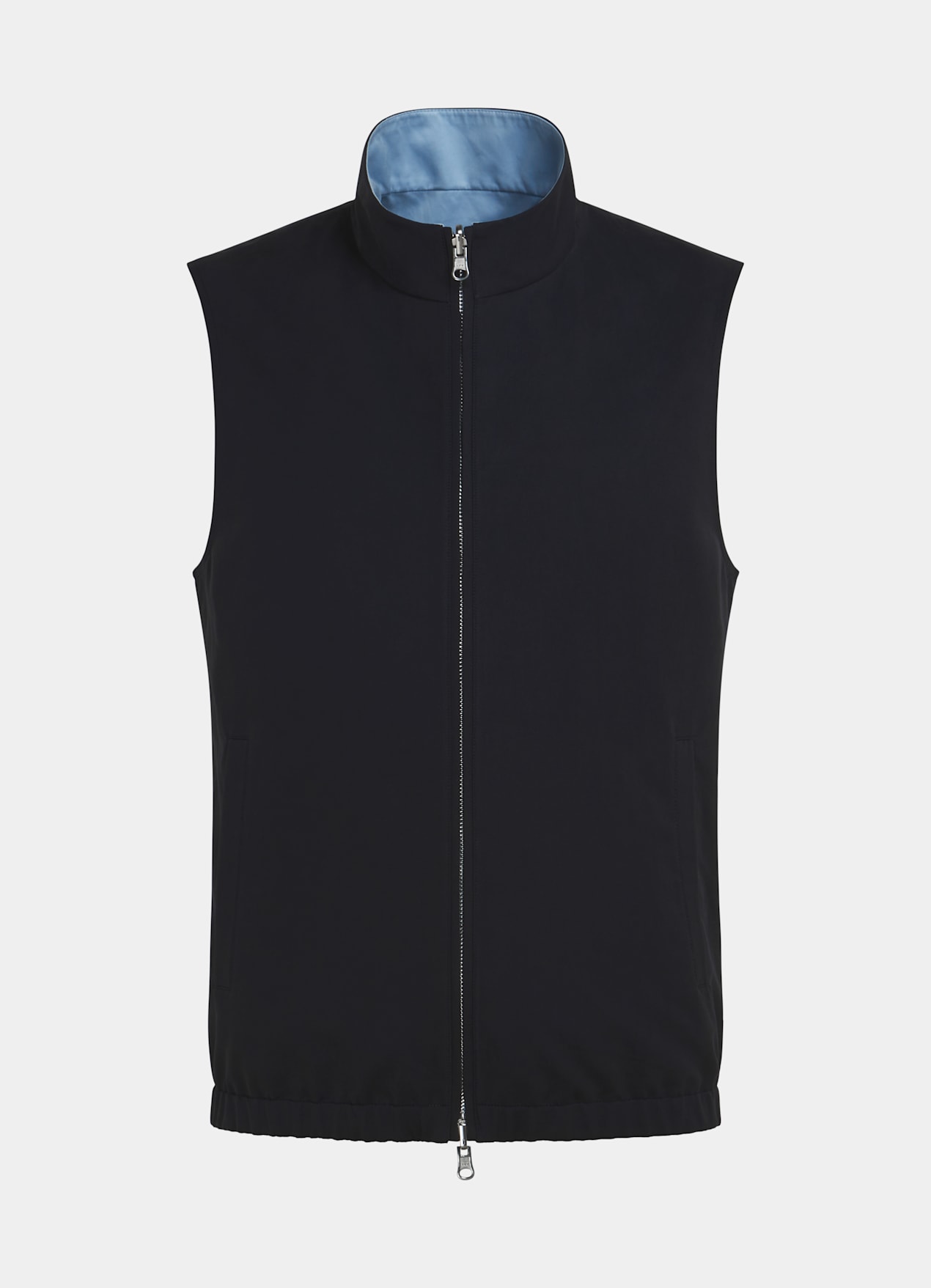 Veste sans manches réversible bleu marine et bleu clair