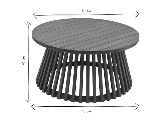 Table basse ronde en bois massif D80 cm - NASSAU