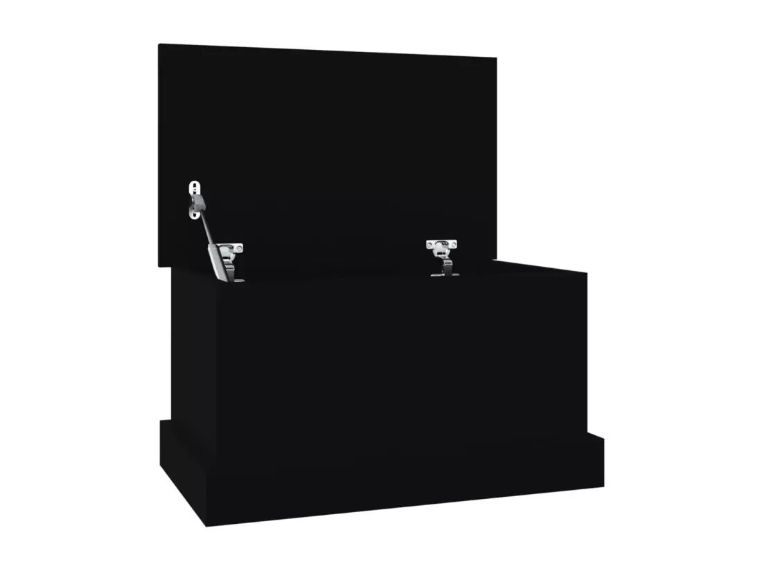 Boîte de rangement noir 50x30x28 cm bois d'ingénierie