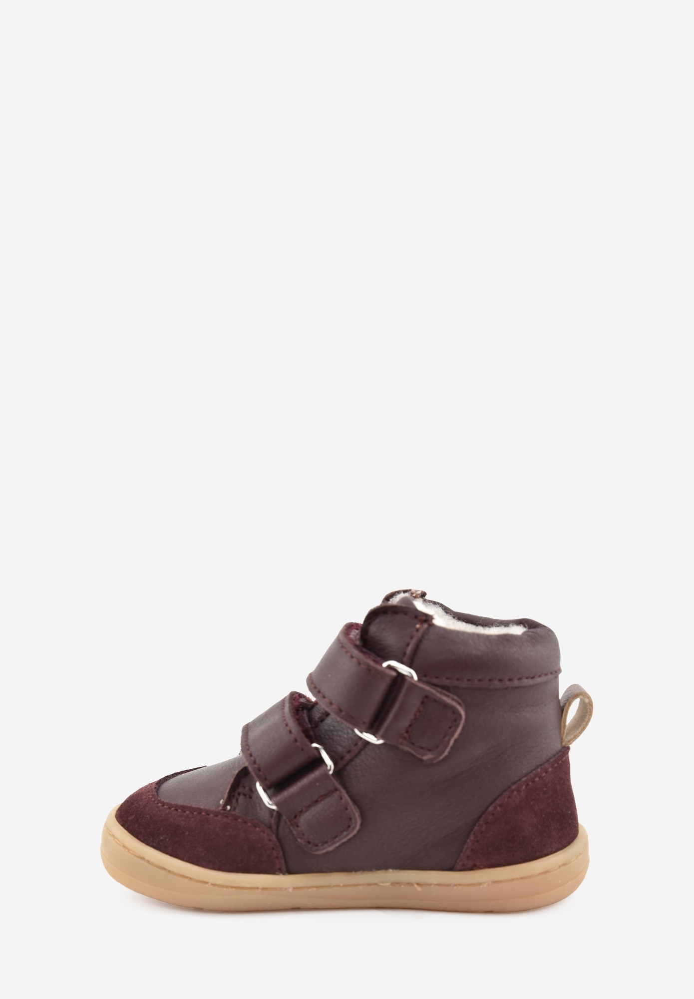 Aubépine High cœur Barefoot Wollfutter erste Schritte Bordeaux Bronze